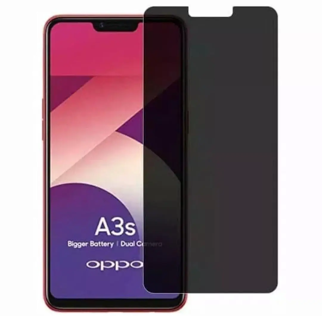 tg spy opp0 a3s / anti gores privacy opp0 a3s tempered glass anti spy privacy anti kepo pelindung layar hp