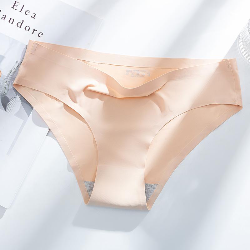 Invisible Briefs Sexy Lingerie Women's Panties Seamless Breathable Underwear Ice Silk Women Solid Color Ladies Girls Underpants 7