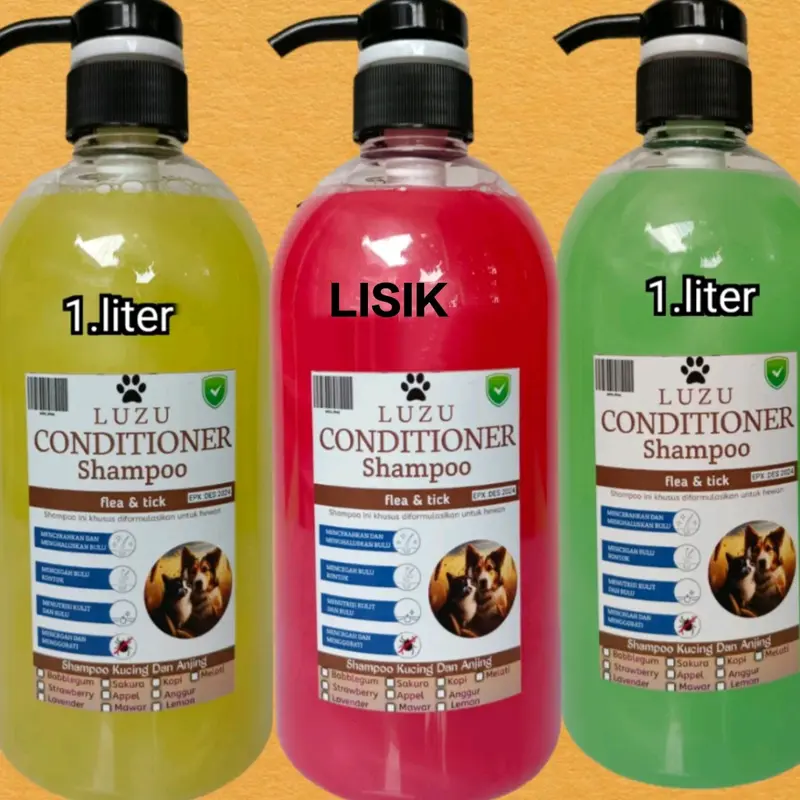 LUZU CONDITIONER PET SHAMPOO KUCING/ANJING MELEMBUTKAN MENUTRISI BULU 1 LITER PUMP shampo anti rontok dan lebat cairan anjing & kucing shampo & kondisioner 2