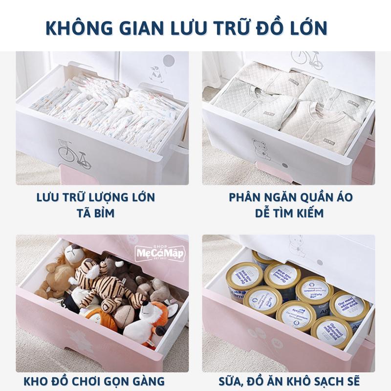 Product Introduction of [ĐA KHO] Tủ Quần Áo Nhựa Nhiều Ngăn Có Bánh Xe ,Tủ Nhựa Cho Bé Pakey Mẫu Mới Nhất 2024 21