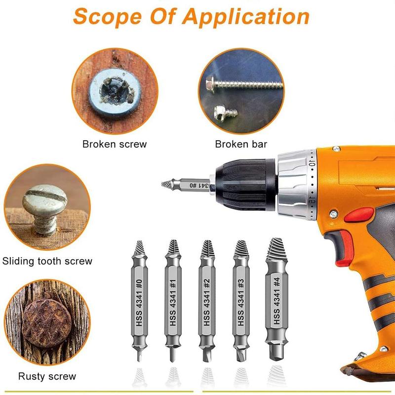 Damaged Screw Extractor Set, Easy Out Bolt Extractor, Stripped Broken Screw Remover, Power Tool Accessories 6