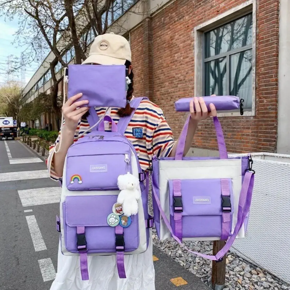CHALET ZAILEY 4 in 1 Backpack | Good quality bag for students | FREE Bear and Pins korean women utility mini