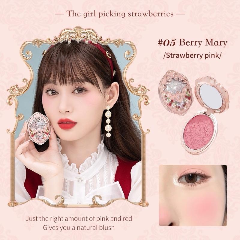Phấn má hồng Hoa Biết Flower Knows Strawberry Rococo Bst Dâu hoa biết set chính hãng