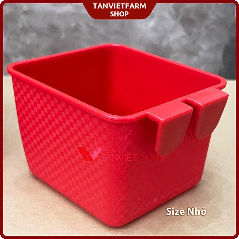  SET 10 Máng ăn cho gà size nhỏ mẫu mới nhựa dày có 2 móc treo to chắc chắn hơn gà đá đỏ + đen 