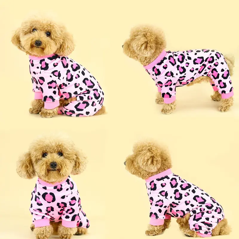 Leopard Print Dog Pajama, Fashionable Cozy Pet Clothes for Small Medium Large Dogs, Perfect Pet Clothes for Comfort and Style 8