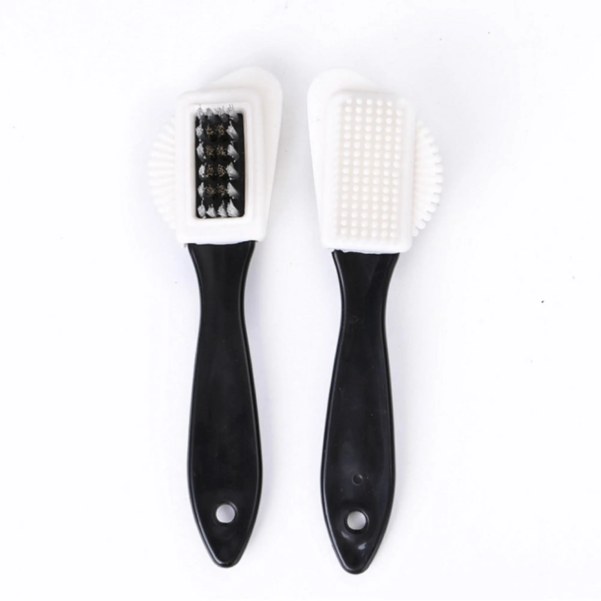 Suede Shoe Brush Cleaning, Ergonomically Designed Handle and Small Soft Bristles, Black