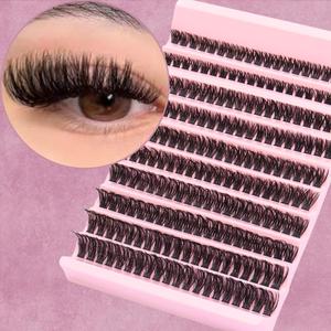 0.07mm Thickness D Curl False Eyelashes (200pcs), Natural Looking 3D Russian Volume Cluster False Eyelash Extension, Eye Makeup Tool for Women, Cosmetic