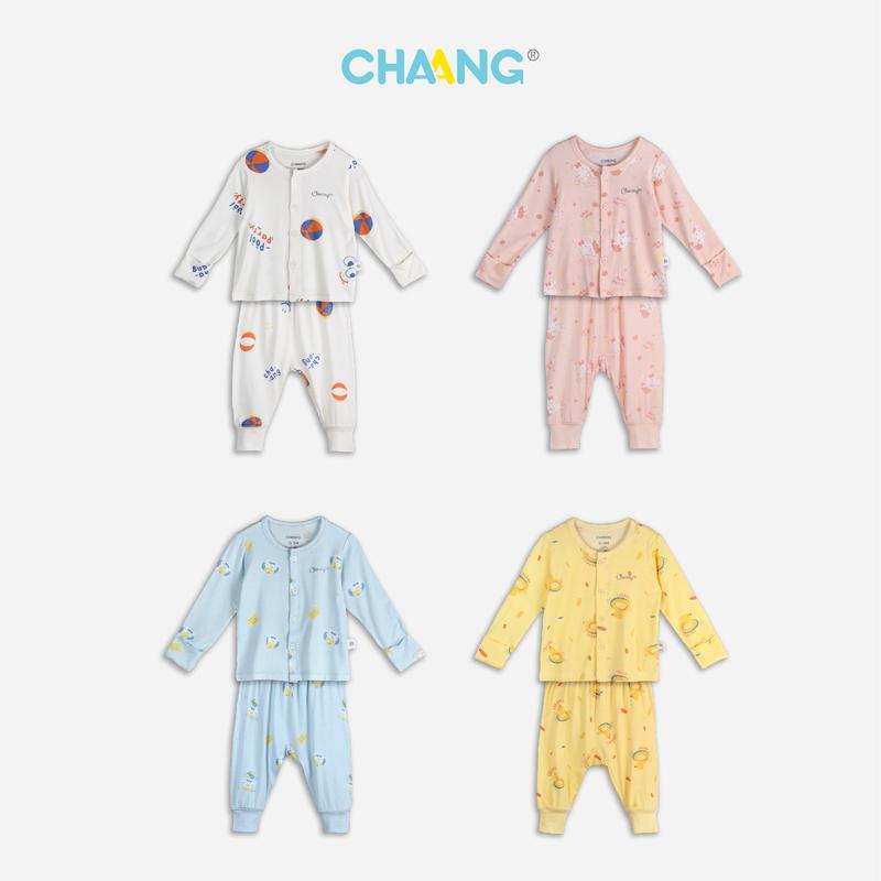 [CHAANG 0-6M] Bộ quần áo dài cúc giữa Pool Chaang cho bé sơ sinh
