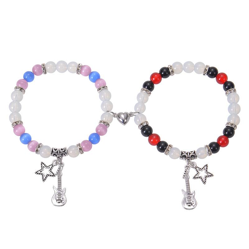 Product Introduction of spiderman bracelet, gwen and miles couple bracelet, love heart magnetic 11