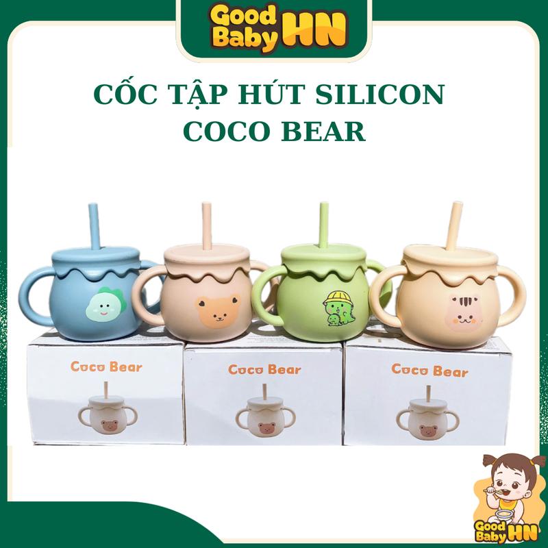 Cốc tập hút, cốc tập uống bằng silicon có tay cầm cho bé - D63