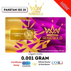 EMAS MINI ROSE GOLD 0.001gr   (Paketan isi 10 pcs )
