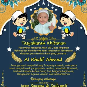 Stiker Khitanan Anak Request Foto (Isi 50 Lembar) - Stiker Box Nasi Acara