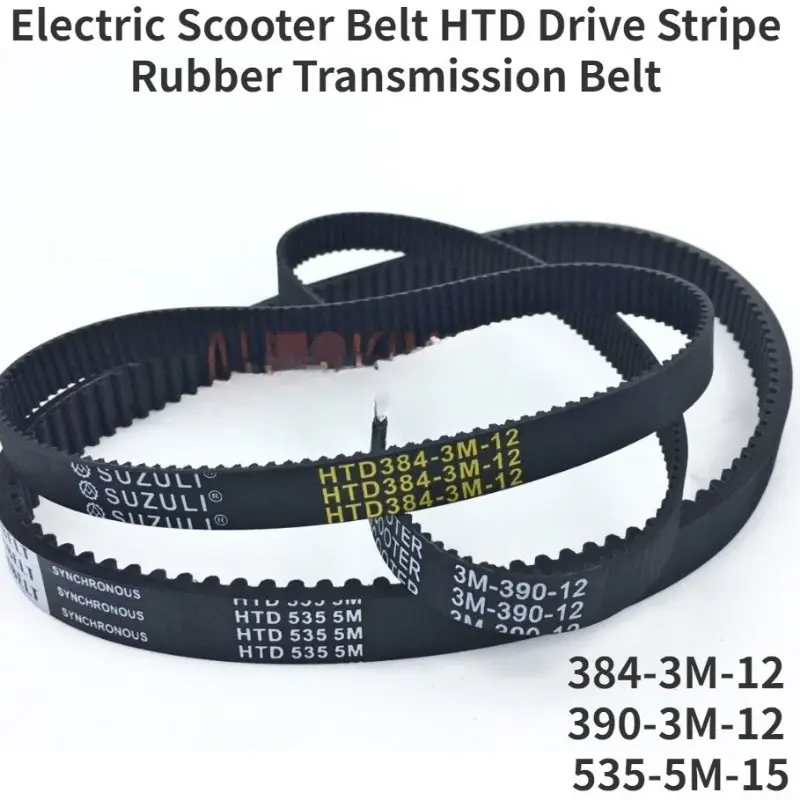 Tali Pinggang Skuter Elektrik, Tali Pinggang Transmisi Getah Jalur Pemacu HTD, 384-3M-12, 390-3M-12, 535-5M-15