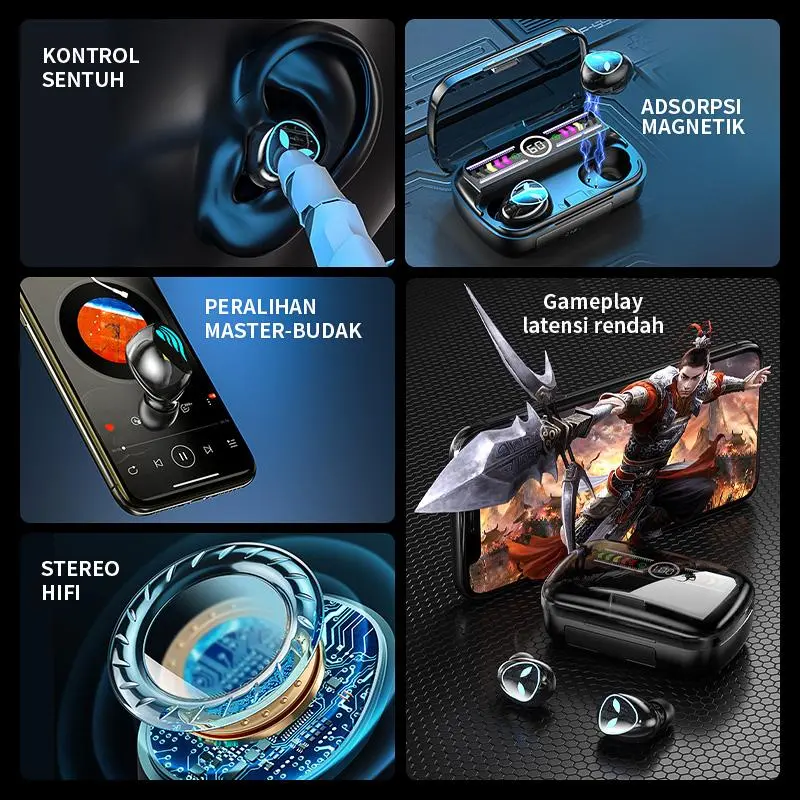 2024   NEW TWS M20pro Headset Bluetooth  Earphone Powerbank 3800mAh Full Bass 10D HiFi Stereo Wireless Bluetooth 5.3 Earphone  LED Display 12Bulan Garansi Headphone Ponsel 2