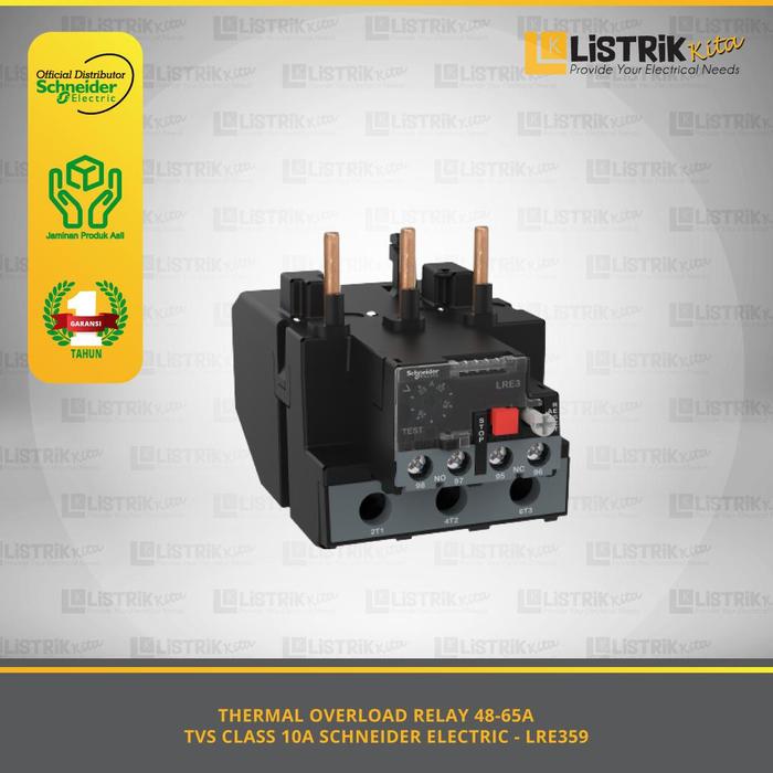 Gambar THERMAL OVERLOAD RELAY SCHNEIDER ELECTRIC EASYPACT TVS CLASS 10A 48-65A - LRE359 dari listrikkitaofficial Kota Administrasi Jakarta Timur Tokopedia