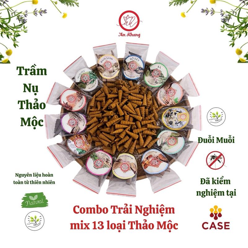 [ ComBo Túi 13 Mùi Nhang Nụ trải nghiệm ] 13 Túi Mõi Túi 10 Nụ 13 Mùi Hương trải nghiệm ( Nụ quế, nụ khuynh diệp, nụ ngọc am, nụ đàn hương, nụ hồi, nụ trầm phổ thông, nụ trầm cao cấp, nụ sả, nụ ngải cứu, nụ bài, nụ thảo mộc, nụ bách xanh ) nutram