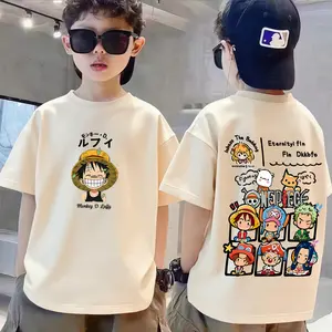 [Flash Deal BXP] (Dikirim dalam 24 jam) (COD) Kaos bulat lengan pendek longgar ukuran musim panas untuk anak laki-laki, tren mode pola kartun anime, ringkas, cocok untuk tinggi 90-150 cm dan usia 3-14 tahun