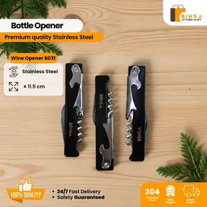 BINSA - Pembuka Botol Multifungsi Corkscrew Pisau Lipat Stainless Steel  B031