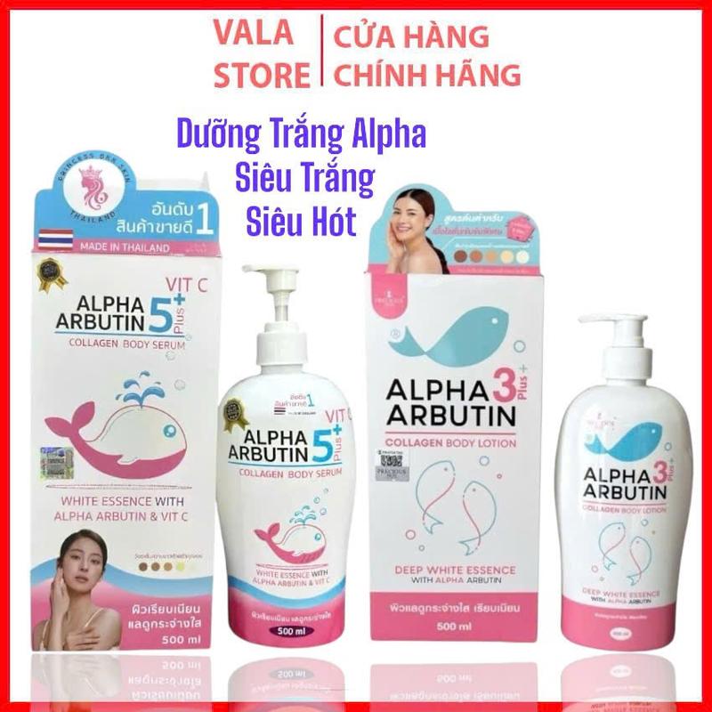   Hàng Chuẩn  Sữa Dưỡng thể trắng da body Alpha Arbutin 5 Plus VIT C Princess BKK Skin Collagen Body Serum,500ml Thái Lan Dưỡng Da Body Nữ Dưỡng Body 