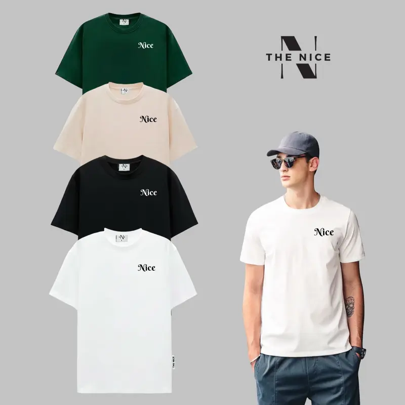 Áo thun The Nice in cao thành 100 cotton co giản 4 chiều , thoáng mát , chất mịn mềm mại - From Áo T- Shirt Nam Menswear mẫu logo 2 0
