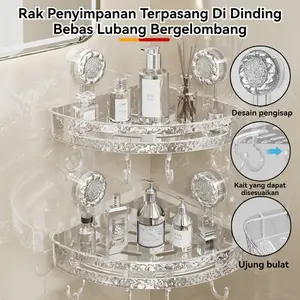 Rak Dinding Kamar Mandi Aesthetic PREMIUM Motif 3D Geometris Kayu Rak Gantung dan Tempel Organizer Storage Cantelan Serbaguna Dekorasi Toilet Modern Menambah Keindahan dan Kerapian Kamar Mandi Anda Praktis dan Tahan Lama