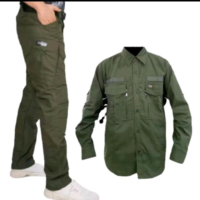 Setelan Kemeja dan Celana Tactical W-TAC Panjang untuk Pria Casual 7