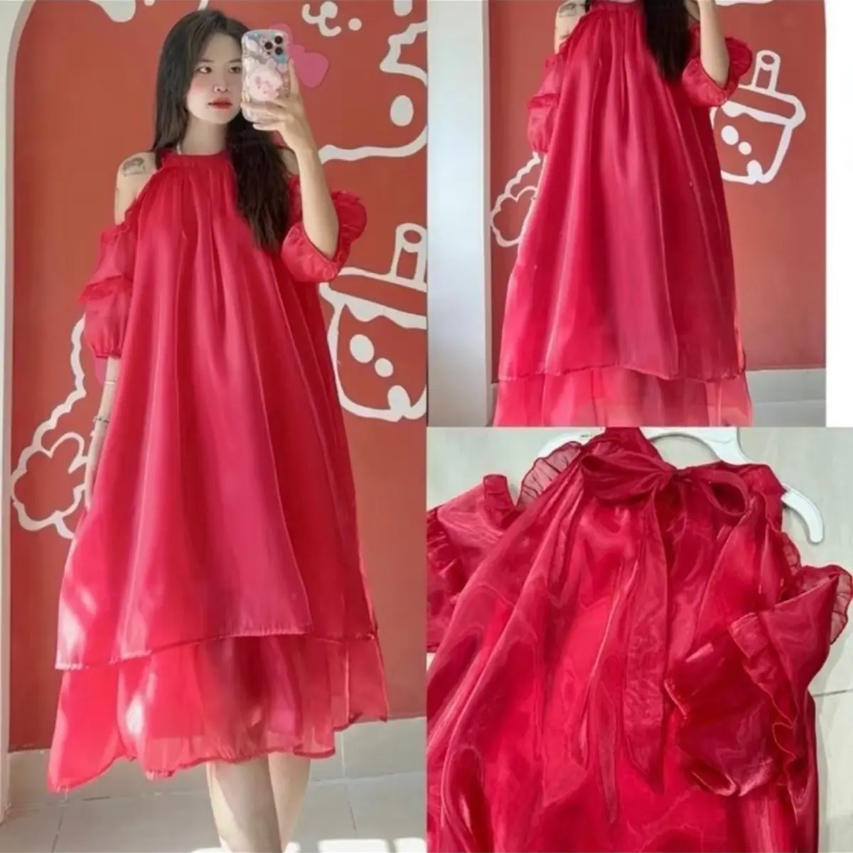 Đầm tơ 2 tầng 2 lớp bigsize 80-150kg