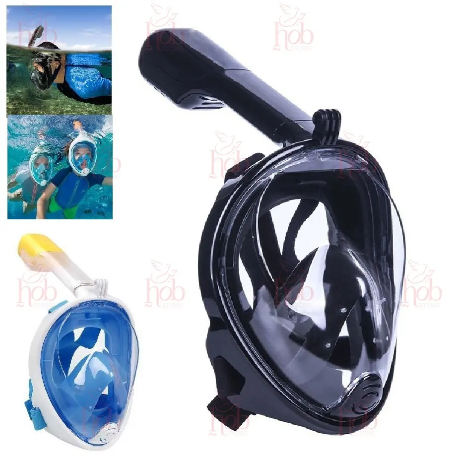 TaffSPORT Kacamata Snorkling Snorkeling Menyelam Permukaan Full Face Mask Renang + Xiaomi Gopro Holder