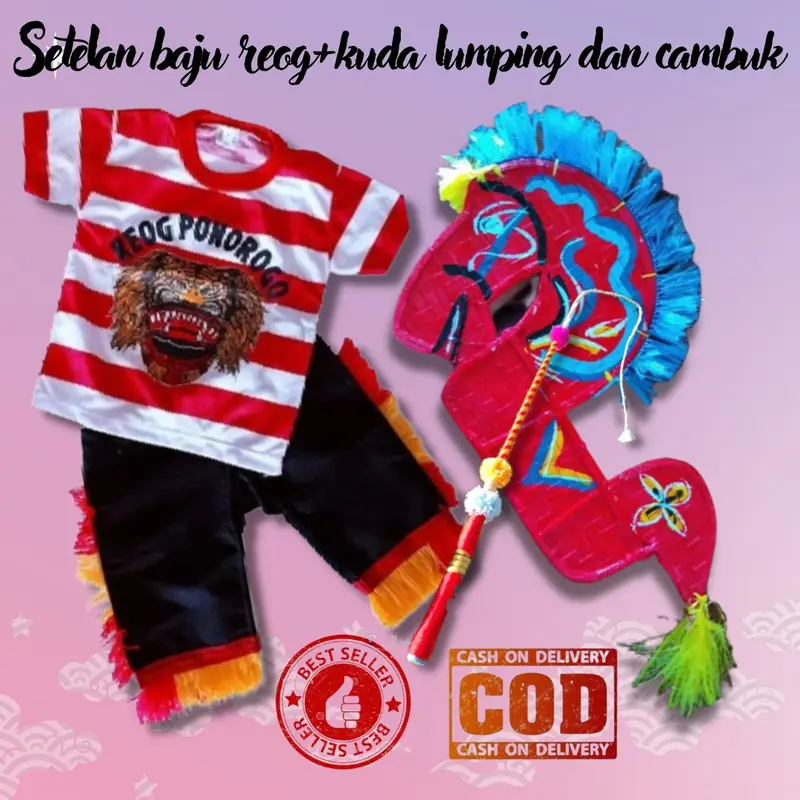 Set baju reog dan jaranan kuda lumping+cambuk Fashion 2