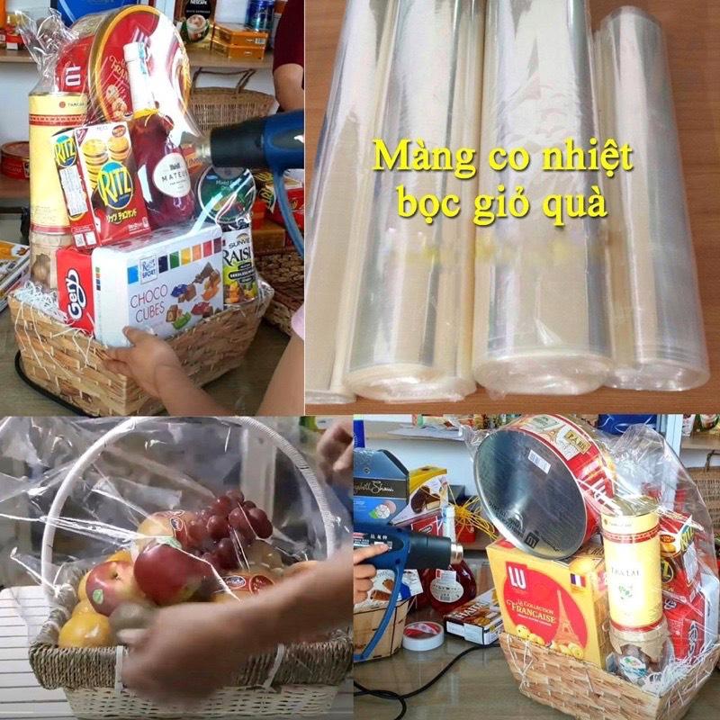 Màng co nhiệt bọc giỏ quà tết giỏ hoa quả màng co khay gỗ đa dạng kích thước các loại - hàng đẹp giá sỉ
