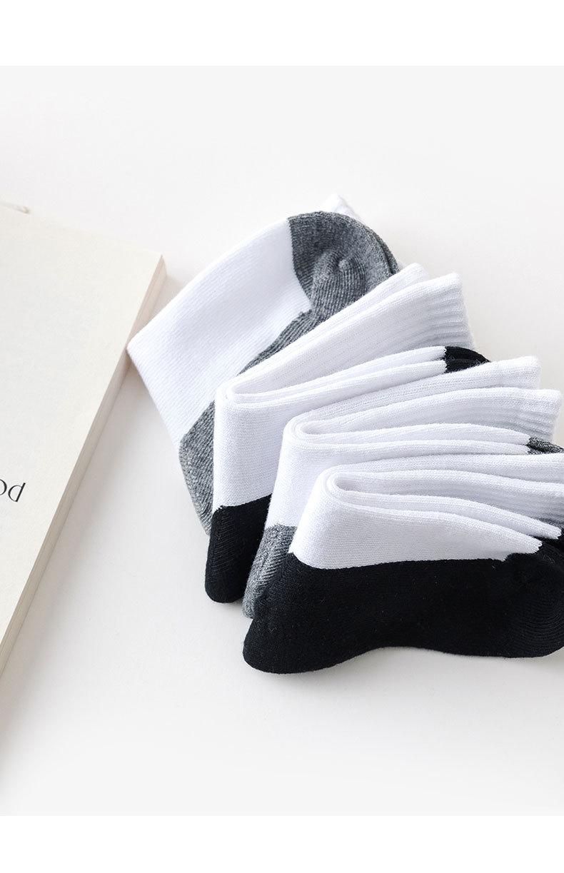Product Introduction of [5 pair]Pure White Children'S Student Socks. Four Seasons Style. Black, White And Gray Cotton Mid-Calf Socks. Baby Socks. Sports Socks. 4