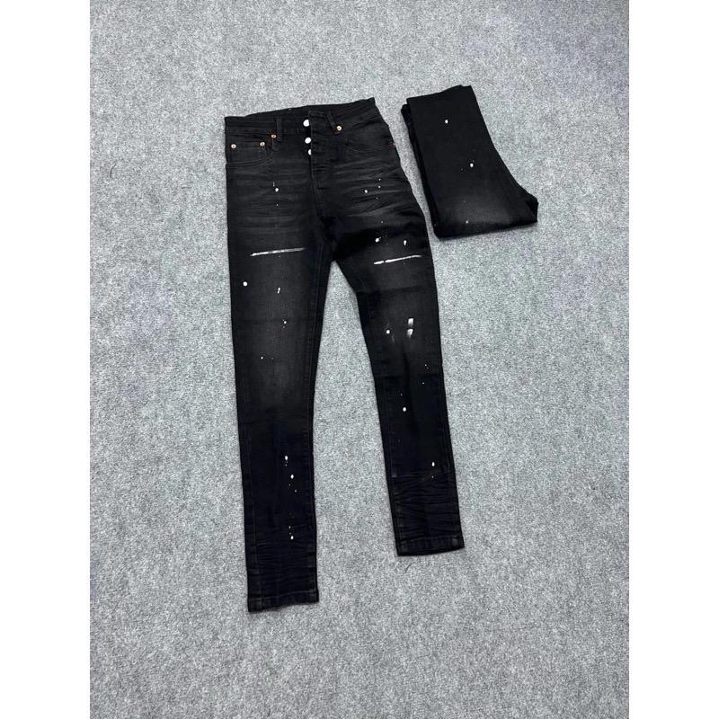 Quần Jean đen purple nam boy phố vẩy sơn mác lụa