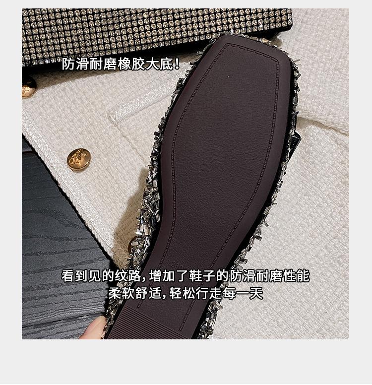 Product Introduction of 2025 new fashionable low heeled M ü ller women's shoes, with diamond studded decorative pointed single shoes, avant-garde design, simple, luxurious, comfortable, suitable for commuting, outdoor activities, etc 8