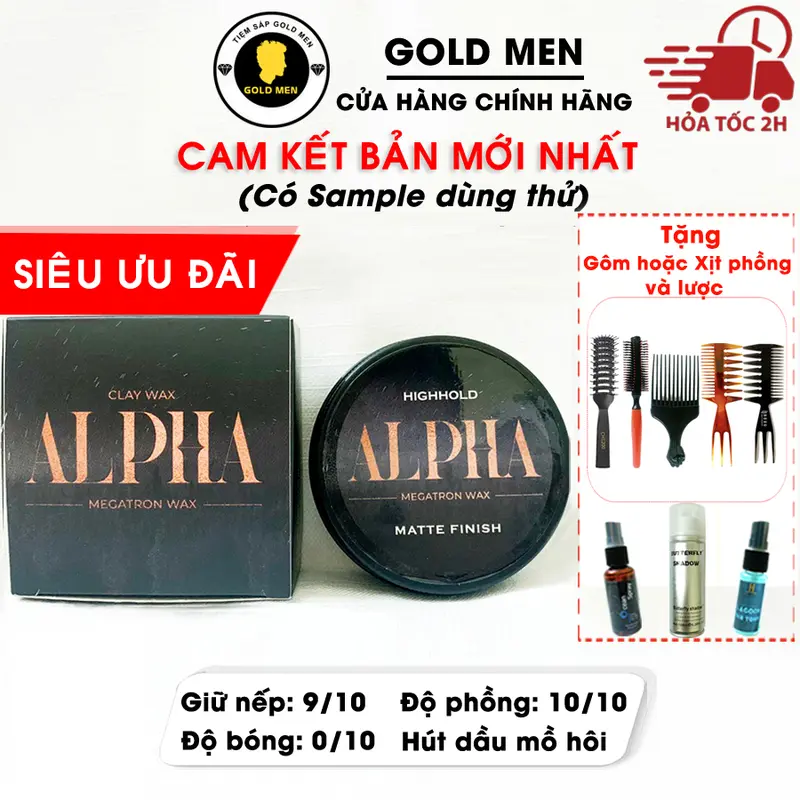 Sáp vuốt tóc Alpha Clay Wax, sáp vuốt tóc nam chính hãng 0