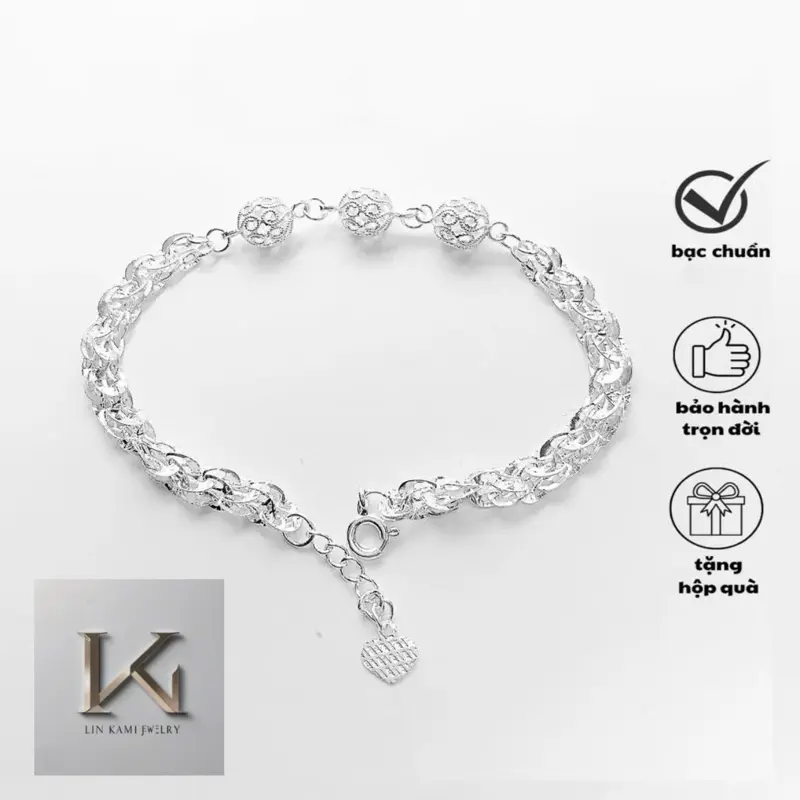 (BẠC TA)- Lắc tay charm Bạc Lin Kami jewelry nữ