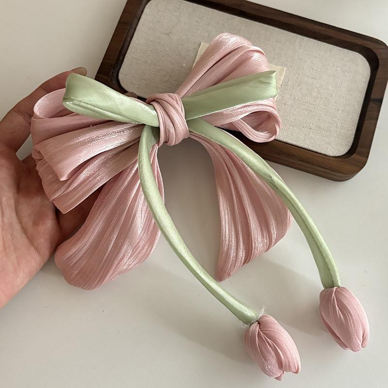 Kẹp Tóc Ruy Băng Hoa Tulip, Thời Trang Và Thanh Lịch, Dành Cho Phụ Nữ Và Trẻ Em Gái Women 4