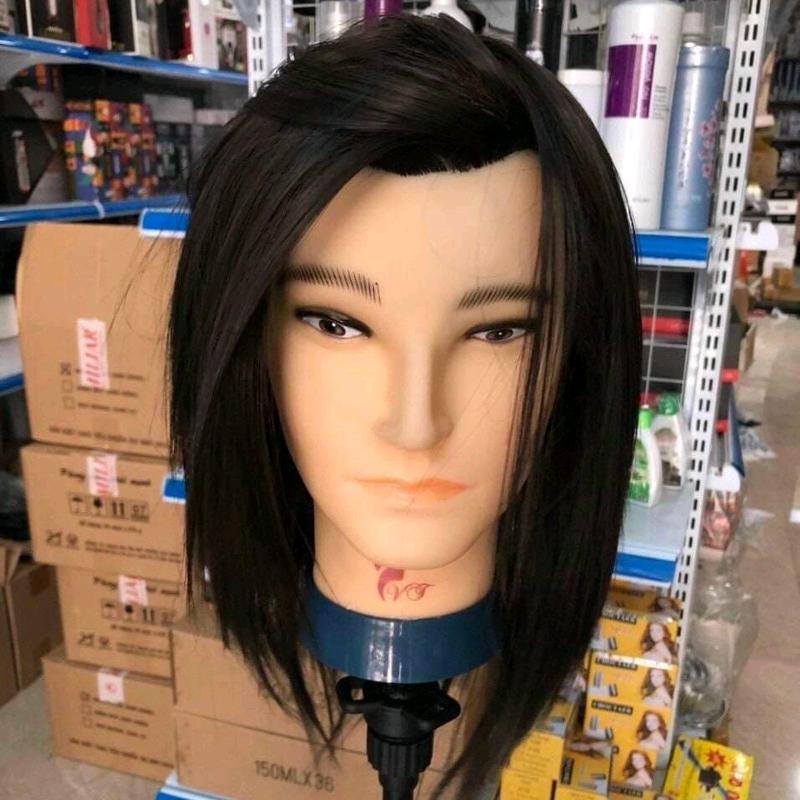 Đầu canh nam tóc giả sợi cacbon cho học viên cắt sấy vuốt keo tạo kiểu