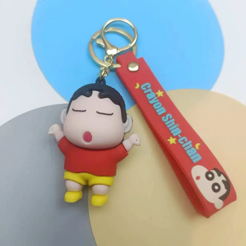 Crayon Shin-chan Drip Plastic PVC Keychain Exquisite Cute Bag Key Ring Pendant Car Key Holder