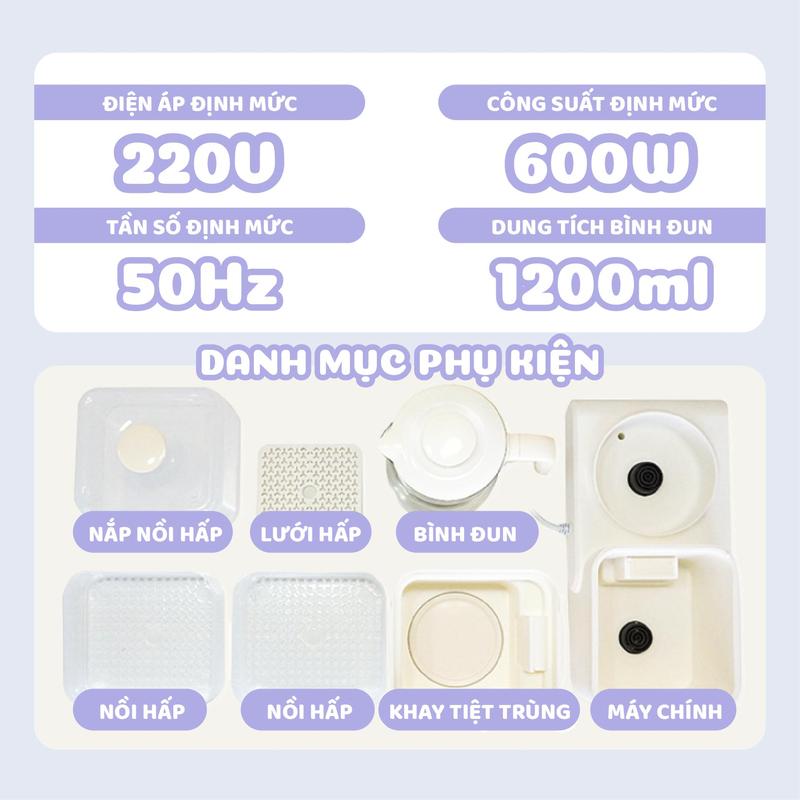 Máy Hâm Sữa Tiệt Trùng Sấy Khô Đa Năng S8 Jumysie - 12 Chức Năng, Màn Hình Cảm Ứng, An Toàn Tiện Lợi 8