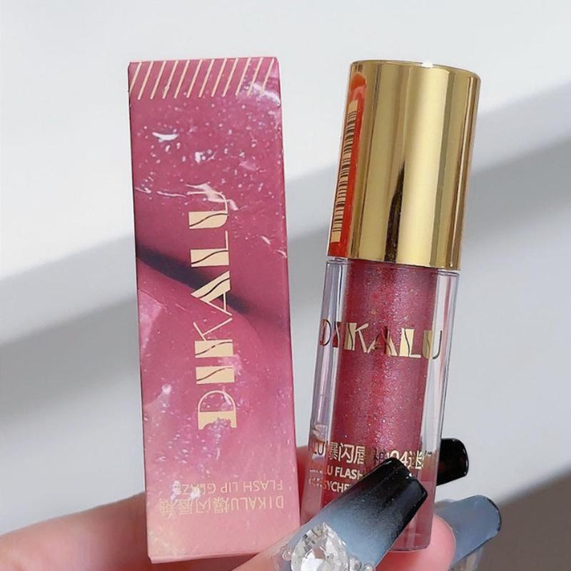 Product Introduction of DIKALU Sparkling Lip Glaze Mirror Lip Glaze Fine Glitter Lip Gloss Transparent Lip Gloss Water Gloss Lipstick 34