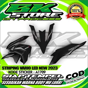 STRIPING UV TRANSPARAN VARIASI HONDA VARIO 125 NEW 2023 SIMPEL KONSEP SUDAH LAMINASI SIAP TEMPEL MURAH Motor