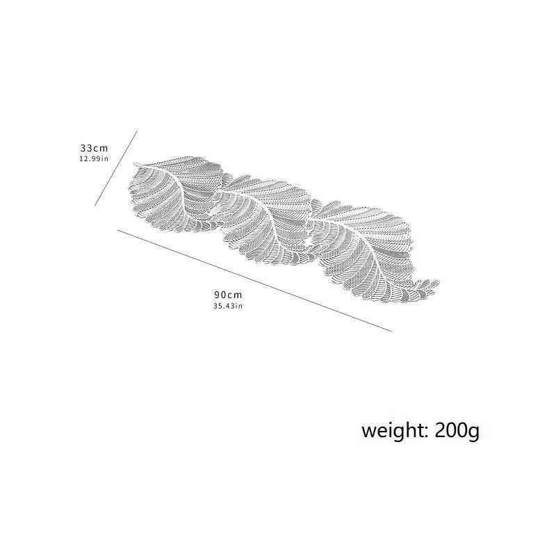 Hollow Out Leaf Design Table Runner, 1 Count Creative PVC Table Mat, Decorative Table Runner for Home Kitchen Dining Room 5
