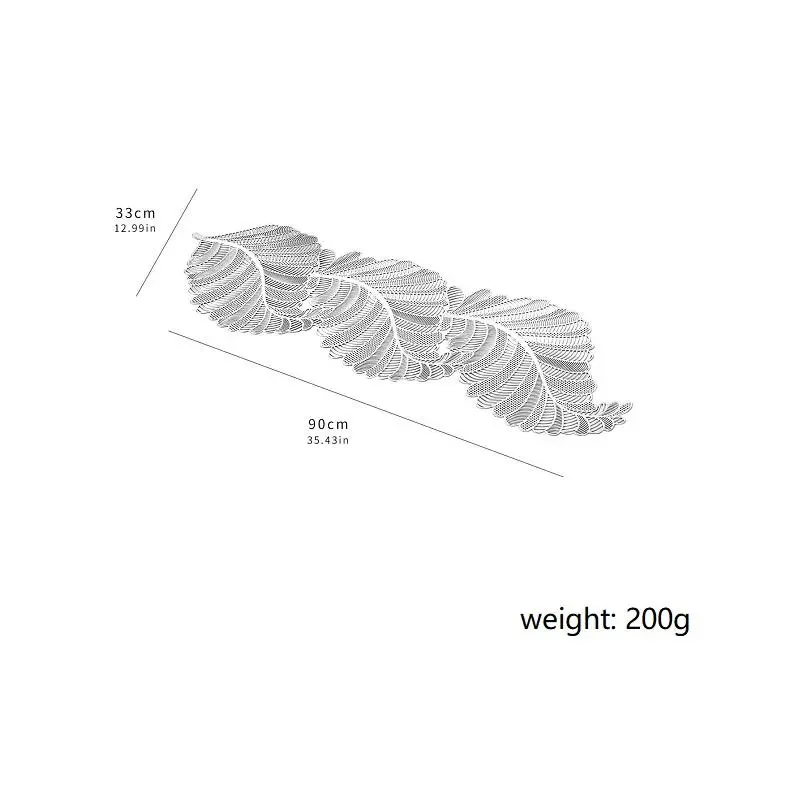 Hollow Out Leaf Design Table Runner, 1 Count Creative PVC Table Mat, Decorative Table Runner for Home Kitchen Dining Room 5