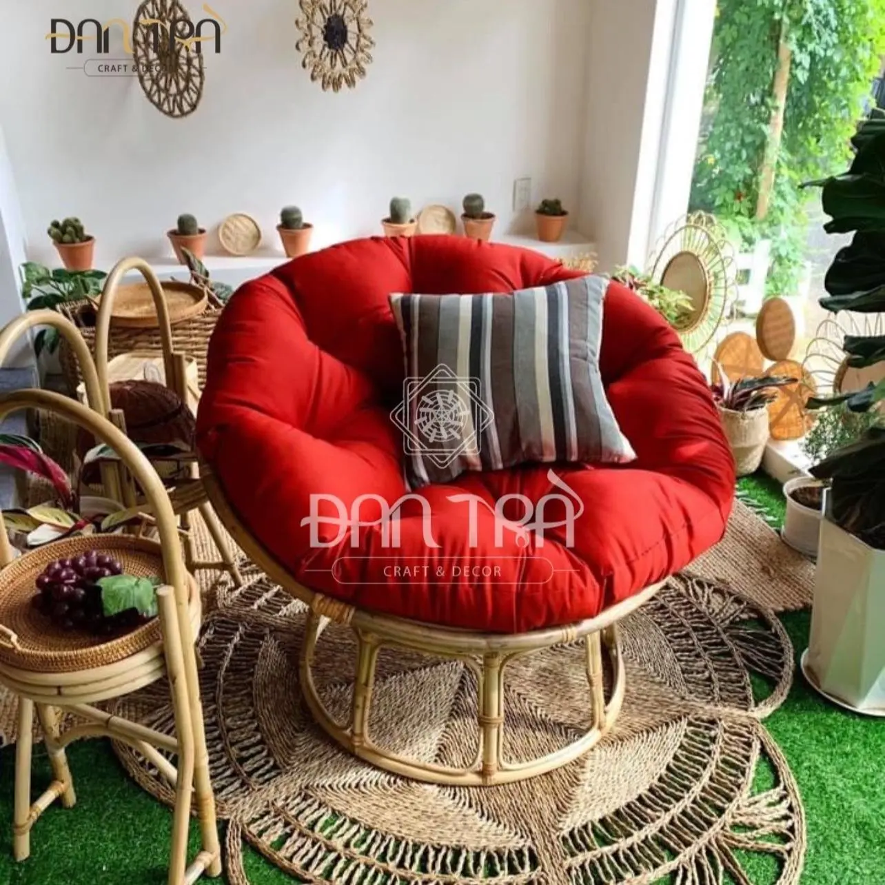Ghế Mây Tròn Papasan, Ghế Mây Tròn Thư Giãn, Mây Tre Đan Trà