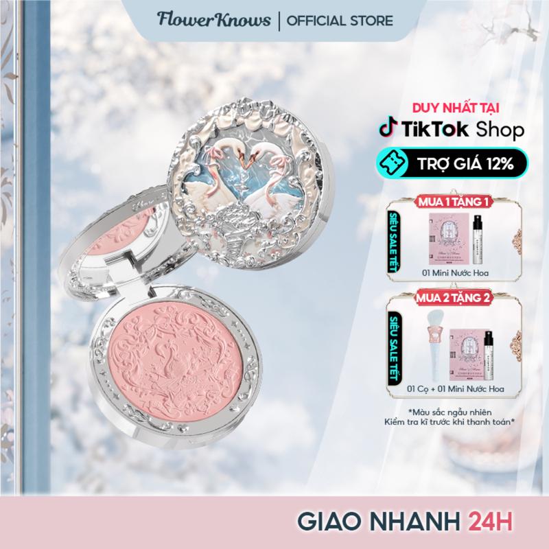 Phấn Má Hồng Mềm Mịn Flower Knows Swan Ballet Embossed Blush Makeup Bền Màu Lâu Trôi 5g