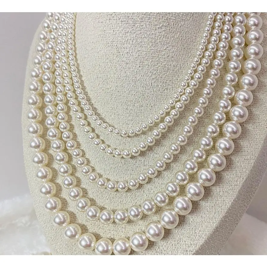 650 color imitation Shijia pearl straight hole glass pearl warm white round bead accessories loose beads nose ring tongue scrape amber  jewelry  sets