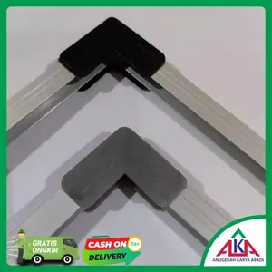 Siku Pelindung Pengaman Sudut Papan Tulis Whiteboard 12mm Besar Abu-Abu Hitam
