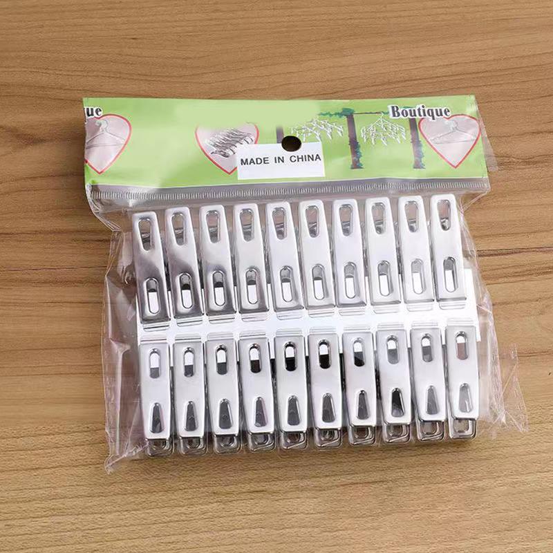 Kẹp Quần Áo Bằng Thép Không Gỉ, 40 Cái, Kẹp Quần Áo Bằng Kim Loại, Kẹp Giặt, Khăn Tắm, Tất, Ghim, Móc Treo 4