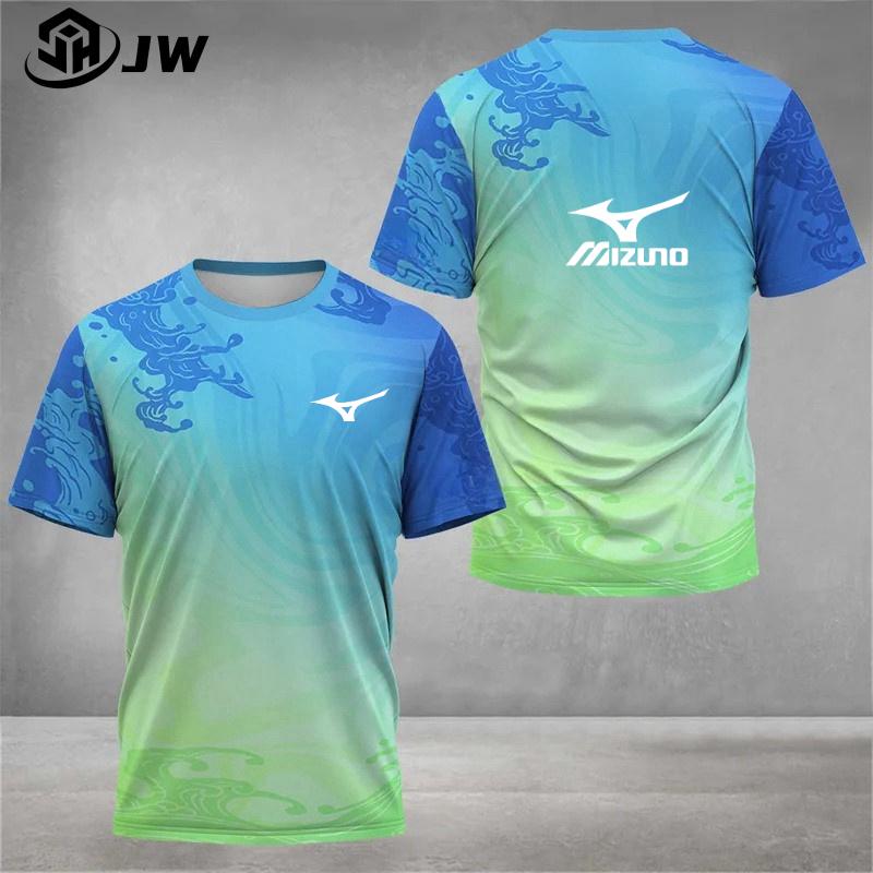 Product Introduction of Thời Trang Phong Cách Mới, Nhanh Khô, Thể Thao Ngoài Trời, Mizuno, In 3D, Cổ Tròn, ngắn Tay Áo, In Tên Và Số Tùy Chỉnh Miễn Phí Top Sport 25