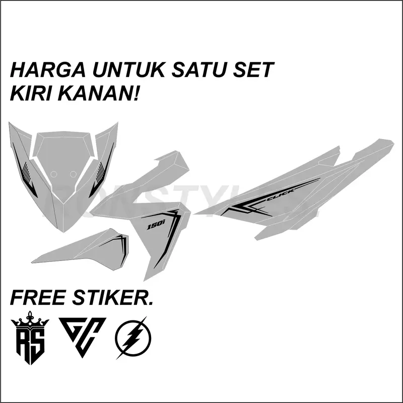 VRV35 Cutting Sticker Striping Vario Led 125-150 Old Striping Varled Stiker Vario 125 Striping Variasi Vario Simple stiker vario lama Striping Vario Led Old 2017 new desain simple style copy transparan Motor 7
